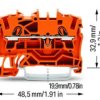 Złączka szynowa 2-przewodowa pomarańczowa 2,5mm2 2002-1202 TOPJOBS