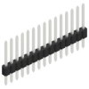 Pin header, 15 pole, pitch 1.27 mm, straight, black, 10060107