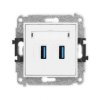 MINI Mechanizm gniazda podwójnego 2xUSB A-A 3.0 biały mat 25MGUSB-6 KARLIK