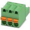 Socket header, 3 pole, pitch 5 mm, straight, green, 1910364