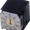 Encoding rotary switch, 10 pole, BCD, angled, 100 mA/5 VDC, SA-7011B