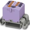 Distribution block, push-in connection, 0.14-4.0 mm², 7 pole, 24 A, 8 kV, purple, 3273214