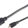 Adapter cable, 500 mm, black, HDMI plug type A, straight to HDMI plug type D (Micro), straight, BS77470-0.5-3
