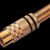 RCA connector, gold, black ring, for 6 mm