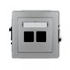 DECO Mechanizm gniazda komputerowego podwójnego bez modułu srebrny metalik 7DGM-2p PT-GN-DE-80-07-ND-00