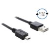 Delock 83364 EASY-USB 2.0 Cable Type-A to Mini-B 3m Black Gold-plated UL