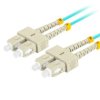 PATCHCORD ŚWIATŁOWODOWY MM SC/UPC-SC/UPC DUPLEX 3.0MM OM3 50/125 LSZH 5M AQUA LANBERG