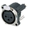 XLR panel socket, 3 pole, gold-plated, NC3FBV2-SW