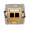 MINI Mechanizm gniazda multimedialnego podwójnego bez modułu (standard Keystone) złoty 29MGM-2P