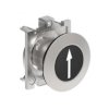 Metalowy przycisk płaski fi30mm kryty samoczynny powrót z symbolem STRZAŁKA W GÓRĘ Czarny LPFB1152