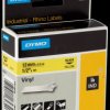 18432 DYMO IND tape, vinyl, 12 mm, black/yellow