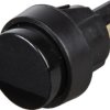 Pushbutton, 1 pole, black, unlit , 4 (2) A/250 VAC, mounting Ø 16 mm, IP40, 5000.0104