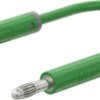 Measuring lead with (4 mm lamella plug, straight) to (4 mm lamella plug, straight), 1 m, green, PVC, 1.0 mm², 64.1070-10025