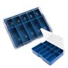 Organizer 10 przegródek - niebieski - 59x47x15mm - Plastikowe pudełeczko - zamykany pojemniczek