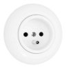 Gniazdo Pojedyncze Podtynkowe Z Ramką 2P+Z 16A Biały Połysk Loftica
