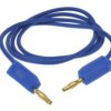 Przewód pomiarowy; 22.050.050.5; 2x wtyk bananowy; 2mm; 0,5m; PVC; 0,5mm2; niebieski; 10A; 60V; mosiądz złocony; Amass; 3.105