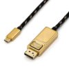 Kabel Adaptera Roline Gold Usb Typu C - Displayport, V1.2, M/M, 2 M