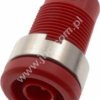 3270-RT Gniazdo bezp. 4mm, przyłącze lutowane tuleja, 25A, czerwony, ELECTRO-PJP, 3270RT
