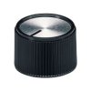 Pokrętło potencjometru oś: 6mm średnica: 20mm Wałek okrągły Czarny OKW
