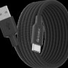 265822 USB data and charging cable, USB-A/USB-C, black, self-retracting