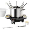 Unold Elegance Fondue 1000 W z ręcznym ustawieniem temperatury stali szlachetnej, czarny