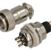 Złącze; C01/06; 6 torów; lutowany; 0,5mm2; 6mm; gniazdo na przewód + wtyk na panel; 12mm; czarny; srebrny; 5A; DAFA LINKER; RoHS