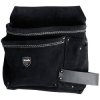 kwb 906510 tool bumbag leather black dual seam rivets compartments