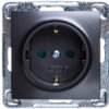 Impresja Gniazdo Pojedyncze Z/U Schuko Z Przesłonami Antracyt Gp-1Ysp/M/50