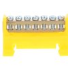 Listwa zaciskowa niska na szynę 7-torowa żółta TH35 E.4052