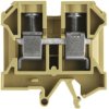 Through terminal block, screw connection, 4.0-16 mm², 2 pole, 76 A, 8 kV, beige/yellow, 0271060000