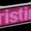 125910 LED Name Tag, 11x44 pixels, USB, silver frame, pink LED