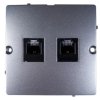 Simon Basic Gniazdo telefoniczne podwójne 2xRJ11 stal inox BMTF2.02/21