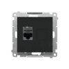 SIMON 55 Gniazdo komputerowe pojedyncze RJ45 kat. 6 ekranowane z przesłoną czarny mat T61E.01/149 KONTAKT SIMON