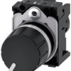 Potencjometr kompaktowy 22mm 2,2kOhm 1W IP69(K) tworzywo czarna gałka z uchwytem przył śrub SIRIUS ACT 3SU1200-2PW10-1AA0