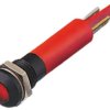 Lampka kontrolna do montażu panelowego 24V ac, czerwona 8mm LED Końcówka lutownicza RS PRO