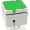 Short-stroke pushbutton, Form A (N/O), 100 mA/35 V, illuminated, green/yellow, actuator (green), 2.9 N, THT, 3.14.200.911/0000