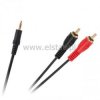 Jack 3,5- 2x RCA 1,5m złote końcówki czarny