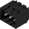 Pin header, 3 pole, pitch 3.5 mm, angled, black, 1841640000