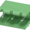 Pin header, 3 pole, pitch 5.08 mm, angled, green, 1759020