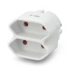 Rozgałęźnik 2 gniazda płaskie AC 230V 2,5A - Vorel 72400 - biały