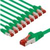 Cat 6 Kabel Krosowy, S/Ftp (Pimf), 3 M, Zielony, Zestaw 10 - Długość Kabla 3 M