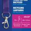 4842P Lanyard, 440 x 15 mm, purple, 10 pieces