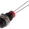 Lampka kontrolna do montażu panelowego 2V dc, czerwona 6mm LED Czarny Styk ołowiowy RS PRO