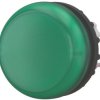 Light attachment, illuminable, waistband round, green, front ring silver gray, mounting Ø 22.5 mm, 216773