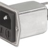 IEC plug C14, 50 to 60 Hz, 4 A, 250 VAC, faston plug 6.3 mm, 3-100-897