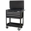 Sealey AP850MB Heavy-Duty Mobile Tool & Parts Trolley 4 Drawers & Lock Top Blk