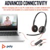 HP Poly 8X2J9A6 Blackwire 3220 Stereo USB-C Black Headset +USB-C/A Adapter (Bul