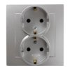 AS Gniazdo podwójne z/u Schuko srebro GP-2GS/18