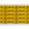 Etykieta bezpieczeństwa Czarny/żółty opis Niebezpieczeństwo elektryczne tekst 415V AC