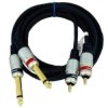 VITALCO MK50 Kabel Audio 2x Jack 6,3mm Mono (wtyk) / 2x RCA Cinch (wtyk) 1,5m